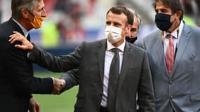 Emmanuel Macron lors de la finale du Top 14 2021