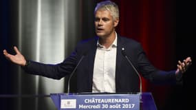 Laurent Wauquiez, vice-président des Républicains, lors d'un meeting à Châteaurenard, près d'Avignon, le 30 août 2017