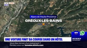Alpes-de-Haute-Provence: un véhicule finit sa course dans un hôtel