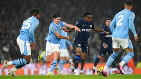 Raheem Sterling lors de Manchester City-Chelsea, 17 février 2024