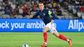 Maxence CAQUERET le 22/06/2023 lors de France-Italie (Euro Espoirs)