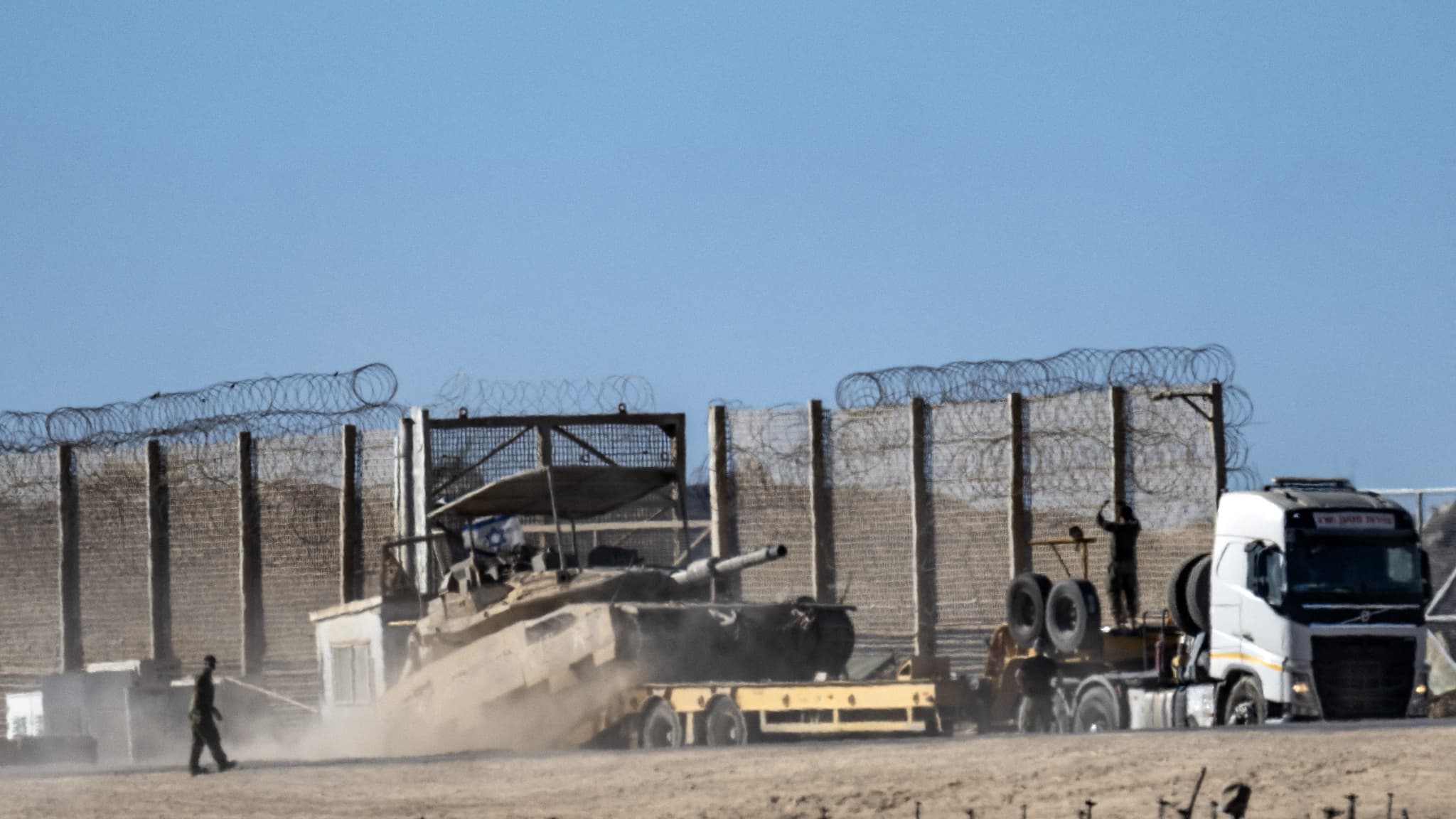 Israeli tanks and military vehicles deployed along the border area, following the implementation of the ceasefire between Israel and Hamas in Gaza and the withdrawal of Israeli forces within the Yellow Line in Sderot, Israel, on October 14, 2025. (Illustrative photo) Israeli tanks and military vehicles deployed along the border area, following the implementation of the ceasefire between Israel and Hamas in Gaza and the withdrawal of Israeli forces within the Yellow Line in Sderot, Israel, on October 14, 2025. (Illustrative photo)