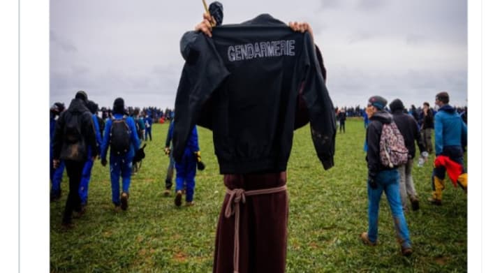 La photo prise ce week-end à Sainte-Soline. La photo prise ce week-end à Sainte-Soline.