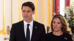 Le Premier ministre canadien Justin Trudeau et son épouse Sophie Grégoire le 17 septembre 2022 à Londres (Royaume-Uni).