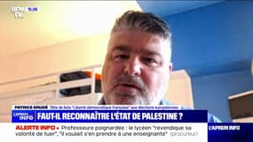 "Si vous reconnaissez l'État d'Israël, vous reconnaissez l'État de Palestine" affirme Patrice Grudé, tête de liste "Liberté démocratique française" aux Européennes