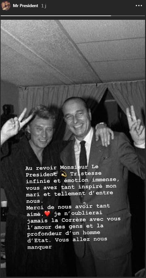 L'hommage de Laeticia Hallyday à Jacques Chirac