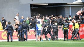 Une bagarre éclate entre supporters stéphanois avec Rodez-ASSE, le 12 août 2023.