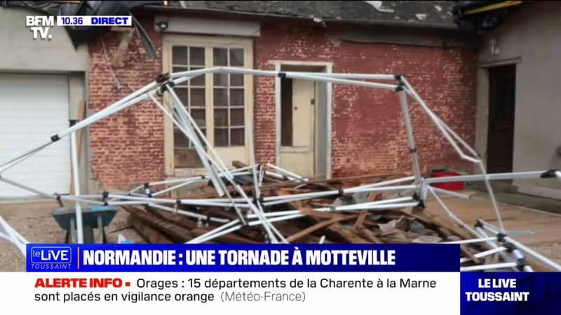 Tornade à Motteville: un habitant nous montre les dégâts causés chez lui