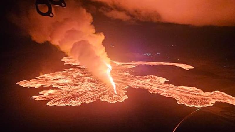 Volcans en Islande: les images spectaculaires du parking d'un site touristique englouti par la lave