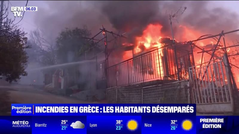 Incendies en Grèce: les habitants désemparés doivent évacuer leur maison