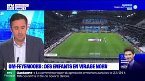 OM-Feyenoord: des enfants en virage nord