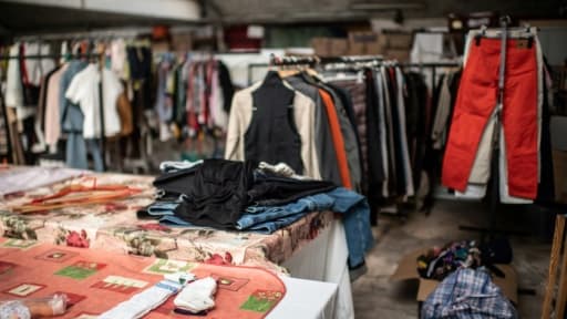 Boutique Emmaüs à Ivry-sur-Seine, le 20 avril 2020