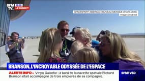 Richard Branson retrouve sa famille après avoir volé dans l'espace