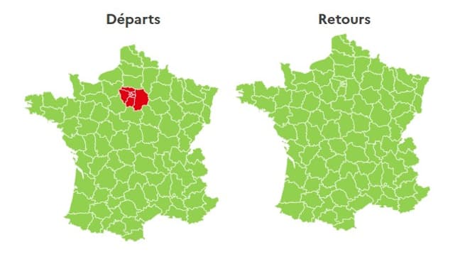 La journée est classée rouge dans le sens des départs en Ile-de-France.