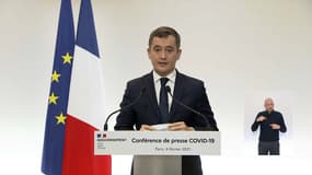 Gérald Darmanin, lors de la conférence de presse le 4 février 2021.
