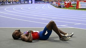 Noah Lyles après la finale du 200m aux JO de Paris 2024.