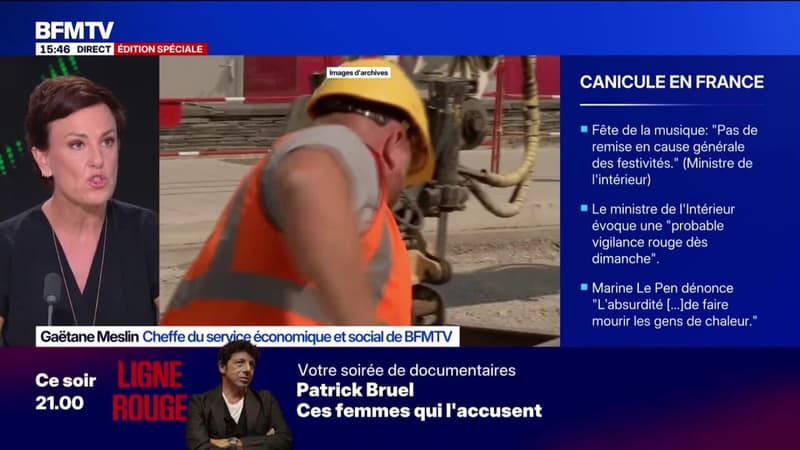 Canicule: le ministre du Travail affirme que "les entreprises doivent prendre des mesures"