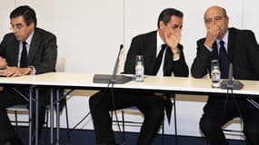 François Fillon, Nicolas Sarkozy et Alain Juppé lors du bureau politique de l'UMP mercredi 3 décembre