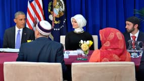Barack Obama participe à une table ronde avec des membres de la communauté musulmane, à Baltimore, le 3 février. 