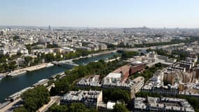 Vue de la Seine et du musée du quai Branly - Jacques Chirac à Paris depuis la Tour Eiffel le 25 juin 2020