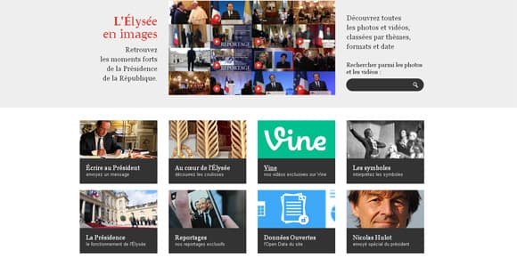 Page d'accueil du site de l'Elysée le 26 janvier 2014.
