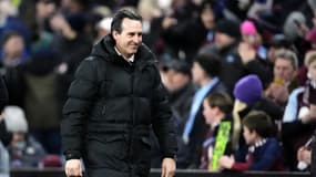 Unai Emery lors du match Aston Villa-Bruges (3-0, Ligue des champions), le 12 mars 2025