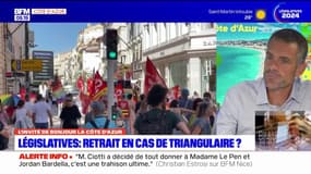 Législatives dans les Alpes-Maritimes: Olivier Salerno, candidat Nouveau Front populaire, "verra" s'il se retire en cas de triangulaire