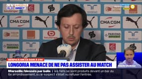 "Je n'assisterai pas au match si les supporters de l'OM ne sont pas au stade", menace Longoria avant le match contre Benfica