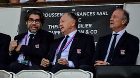 Juninho, Jean-Michel Aulas et Bernard Lacombe
