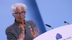 Christine Lagarde, présidente de la BCE, s'exprime depuis le siège de l'institution à Francfort (Allemagne) le 12 septembre 2024