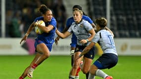 Kelly Arbey face à l'Italie pendant la Coupe du monde de rugby féminine 2025, le 24 août 2025. 