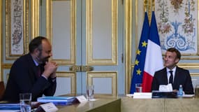 Emmanuel Macron et Edouard Philippe à l'Elysée le 2 juillet 2020.