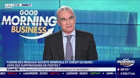 
Ce mardi 8 décembre, Philippe Aymerich, directeur général délégué chez Société Générale, est revenu sur la fusion des réseaux Société générale et Crédit du Nord, notamment la suppression de 600 agences ainsi que l'objectif de la Société Générale avec sa filiale Boursorama, dans l'émission Good Morning Business présentée par Sandra Gandoin et Christophe Jakubyszyn. Good Morning Business est à voir ou écouter du lundi au vendredi sur BFM Business.


Dans "Good morning business", Christophe Jakubyszyn, Sandra Gandoin et les journalistes de BFM Business (Nicolas Doze, Hedwige Chevrillon, Jean-Marc Daniel, Anthony Morel...) décryptent et analysent l'actualité économique, financière et internationale. Entrepreneurs, grands patrons, économistes et autres acteurs du monde du business... Ne ratez pas les interviews de la seule matinale économique de France, en télé et en radio.


BFM Business est la 1ère chaîne française d'information économique et financière en continu, avec des interviews exclusives de patrons, d'entrepreneurs, de politiques, d'experts et d'économistes afin de couvrir l'ensemble de l'actualité française et internationale. BFM Business vous propose aussi des conseils pour vos finances par des personnalités de référence dans les domaines du patrimoine, de l'immobilier ou des marchés financiers. Retrouvez tous les jours : Christophe Jakubyszyn, Faïza Garel-Younsi, Nicolas Doze, Hedwige Chevrillon, Jean-Marc Daniel, Anthony Morel, Guillaume Sommerer, Cédric Decoeur, Karine Vergniol, Grégoire Favet, Sébastien Couasnon, Emmanuel Lechypre, Benaouda Abdeddaïm, Stéphanie Coleau... BFM Business est disponible sur votre box (SFR : canal 46 / Orange : canal 228 / Bouygues : canal 242 / Canal : canal 108) ainsi qu'en direct et replay  sur l'application BFM Business et le site : www.bfmbusiness.fr.
