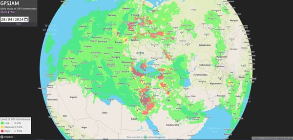 Le niveau d'interférence en Europe analysé par GPSJAM