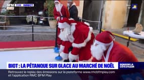 Biot: la pétanque sur glace au marché de Noël