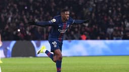 La joie d'Ousmane Dembélé, buteur face à Lille le 16 janvier 2026 au Parc des Princes