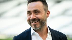 L'entraîneur de l'Olympique de Marseille Roberto De Zerbi, le 9 juillet 2024 au Vélodrome, à Marseille