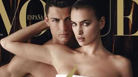 La une de Vogue Espagne, avec Cristiano Ronaldo et Irina Shayk.