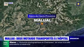 Deux motards hospitalisés après un accident à Malijai