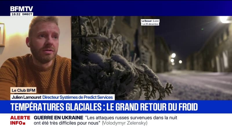 Grand froid: "Autour du Massif Central, les températures s'échelonnent entre -4 et -6 degrés", observe Julien Lamouret, directeur Systèmes de Predict Services