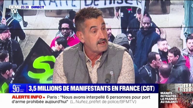 Frédéric Souillot (FO) soutient que le chiffre de 3,5 millions de manifestants n'est 