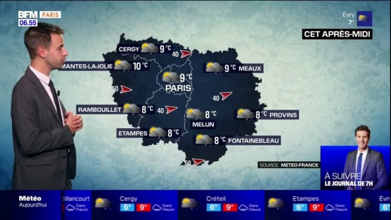 Météo Paris Ile-de-France: un lundi partagé entre averses et éclaircies, jusqu'à 9°C à Paris