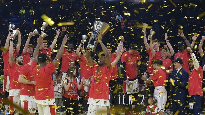 Le CSKA Moscou après son 8e sacre européen, le 19 mai 2019