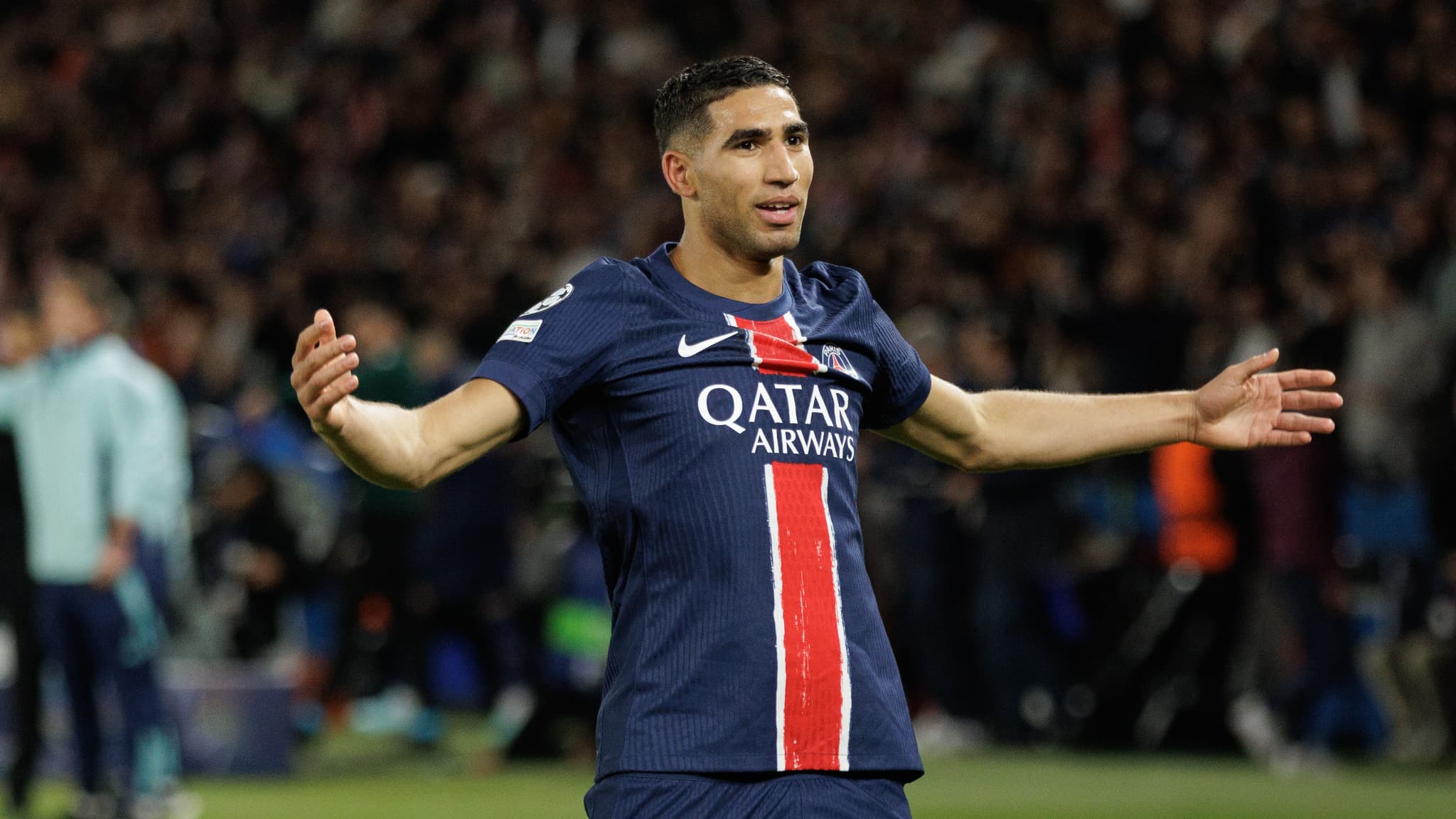 Achraf Hakimi lors du match PSG-Arsenal (2-1, demi-finale retour Ligue des champions), le 7 mai 2025