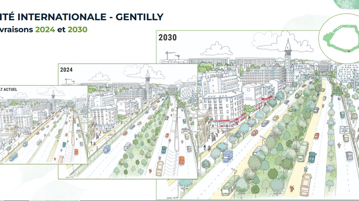 Le plan de réaménagement du périphérique à hauteur de Gentilly.