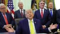 Le président américain Donald Trump s'exprime lors d'un événement intitulé "Beautiful, Clean Coal" dans le Bureau ovale de la Maison-Blanche, le 4 juin 2026 à Washington, DC.