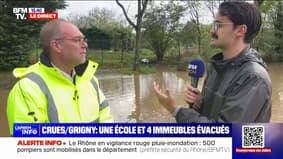 Intempéries dans le Rhône: "On est au-dessus de la crue vingtennale", annonce Xavier Odo, maire de Grigny