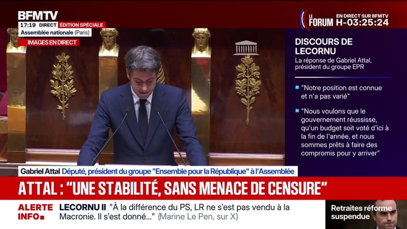 Gabriel Attal, président du groupe (Ensemble pour la République) à l'Assemblée nationale: 