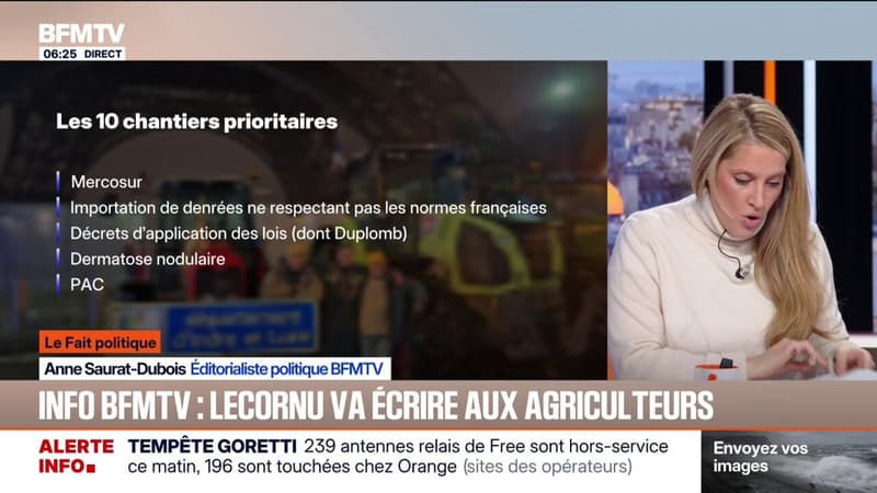 INFO BFMTV - Sébastien Lecornu va adresser un courrier aux agriculteurs