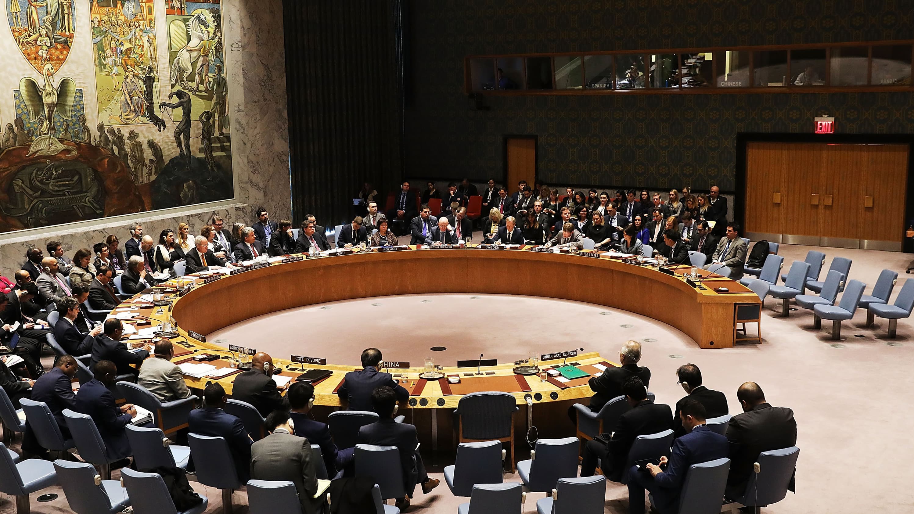 Une session du Conseil de sécurité des Nations Unies, à New York le 12 mars 2018 (photo d'illustration)